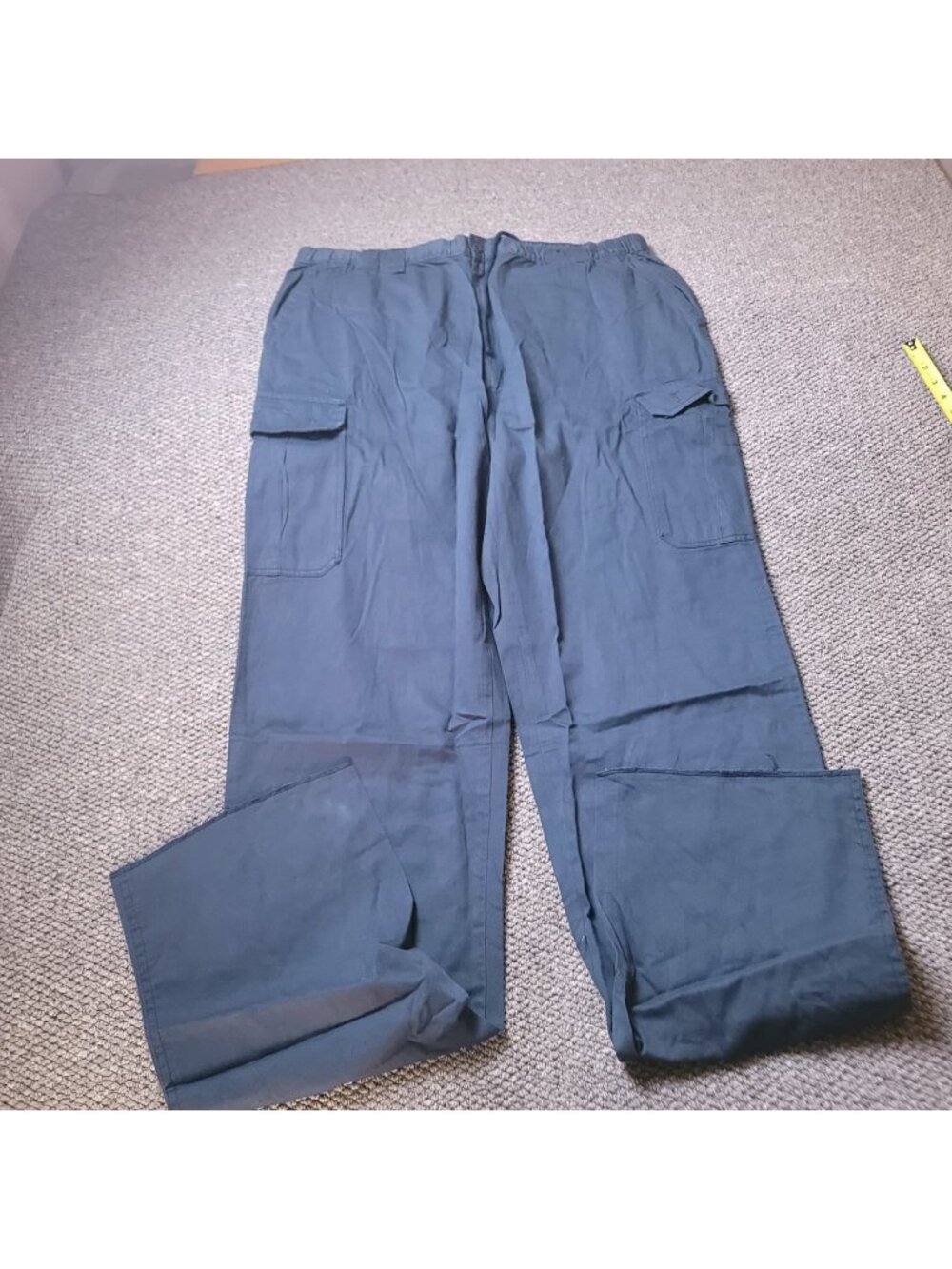 KingSize Cargo Pants Mens XLT 40x40L Big Tall Khaki Elastic LL Chino Blue y2K